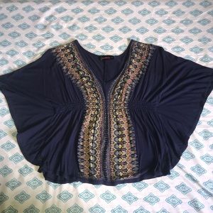 Blue Cinched Blouse